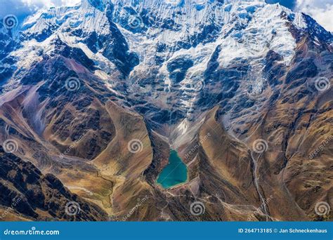 Luftbild Aus Metern Laguna Humantay Und Berg Salcantay In Den