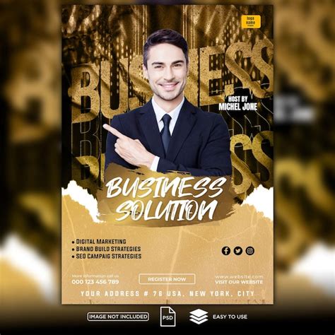 Premium Psd Business Solution Conference Poster Psd Template