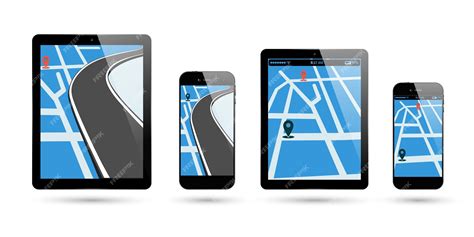 premium vector smartphone  pc tablet map location