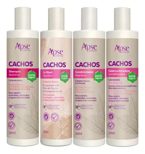 Kit Apse Cachos Shampoo Condicionador Gelatina E Cowash Mercadolivre