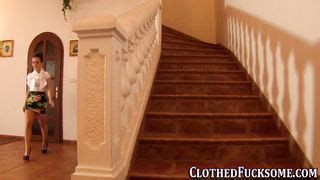 Clothed MILF Gives A Handjob