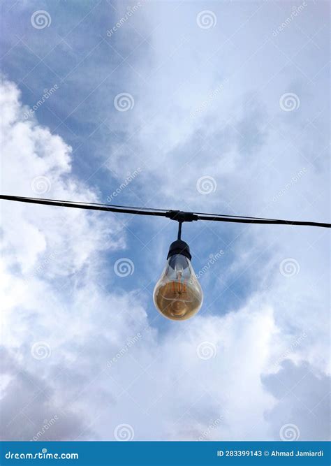 Aesthetic Lamp Photo with a Beautiful Sky Background. Stock Image ...