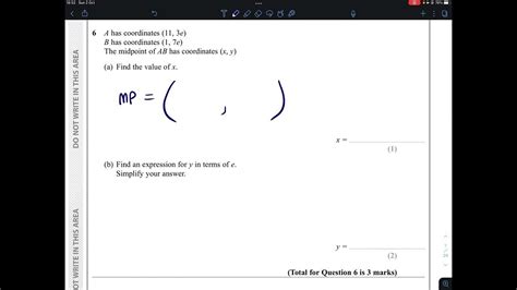 2017 01 4h Igcse Edexcel Higher Old Spec Question 06 Midpoint Line