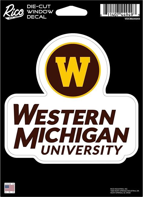 Western Michigan University Broncos 5 Inch Decal Sticker Flat Vinyl Die