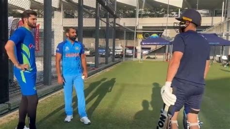 Watch England Star Interrupts Shami Afridi To Request India Pacer For