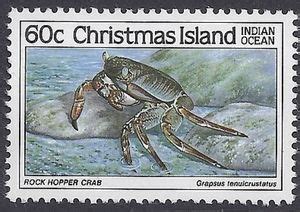 Stamp Rock Hopper Crab Grapsus Tenuicrustatus Christmas Island