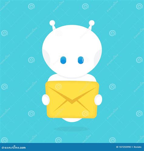 Cute Happy Smiling Funny Robot Chat Bot Stock Vector - Illustration of ...