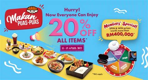 Sushi King Makan Puas Puas 20 OFF Promotion 11 Apr 2022 15 Apr 2022