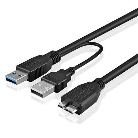 A Male To Micro B Usb Y Cable Ft Dual Power Superspeed External