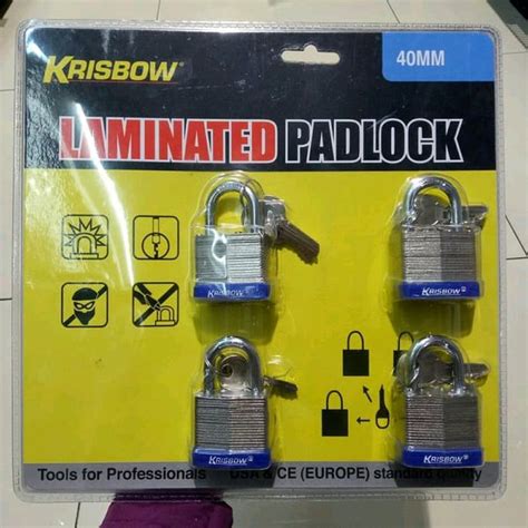 Jual Gembok Besi Steel Mm Original Krisbow Laminated Padlock Pcs