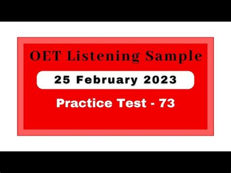 Oet 2 0 New Update Listening Test With Answers 2022 Test 73 Listening