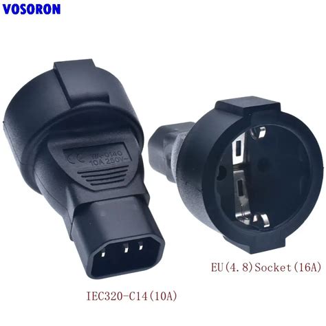 Iec C Male To Europe Schuko Female Socket Short Power Plug