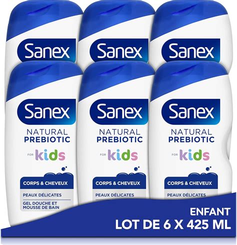 SANEX Natural Prebiotic Gel Douche Enfant Corps Cheveux Peaux