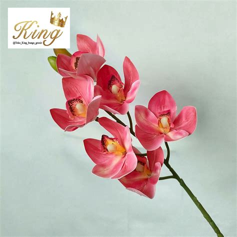 Jual Artificial Flower Cymbidium Real Touch Bunga Tanaman Palsu Anggrek