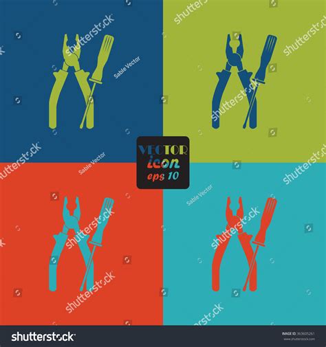 Pliers Screwdriver Tools Icon Stock Vector Royalty Free 363605261