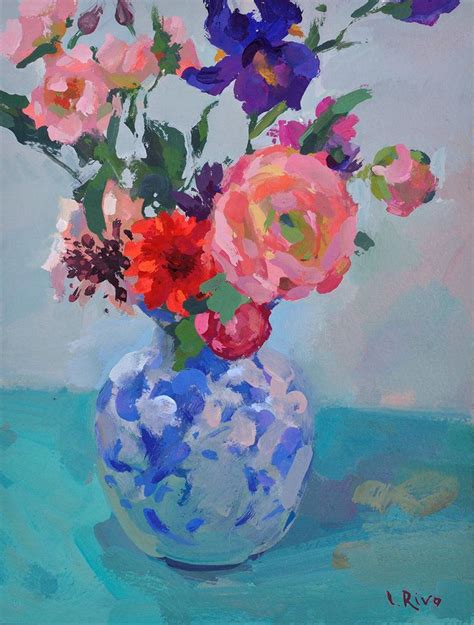 Gouache Lena Rivo In Gouache Flowers Oil Painting Inspiration