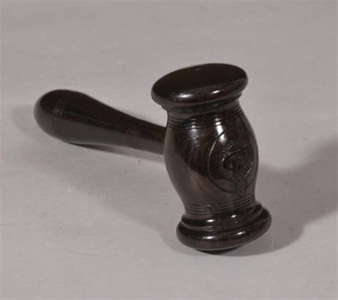 Antique Treen 19th Century Rosewood Auctioneers Gavel Bada