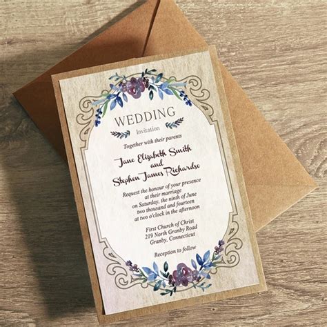 Aliexpress.com : Buy Vintage Flowers Wedding Invitations, Rustic ...