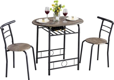 Buy Yaheetech 3 Piece Dining Table And Chairs Set Compact Dining Room