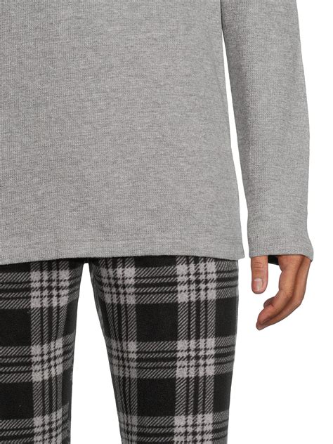 Hanes Mens And Big And Tall Mens Long Sleeve Crewneck Pajamas Set 2