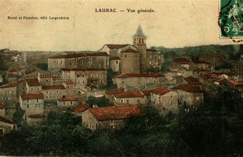 Laurac Laurac Vue générale Carte postale ancienne et vue d Hier et