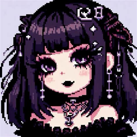 Goth Girl Pfp In 2024 Anime Pixel Art Pixel Art Characters