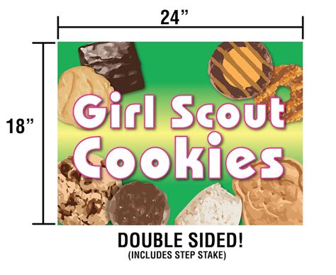 Girl Scout Cookies Yard Sign In X In Double Sided Etsy