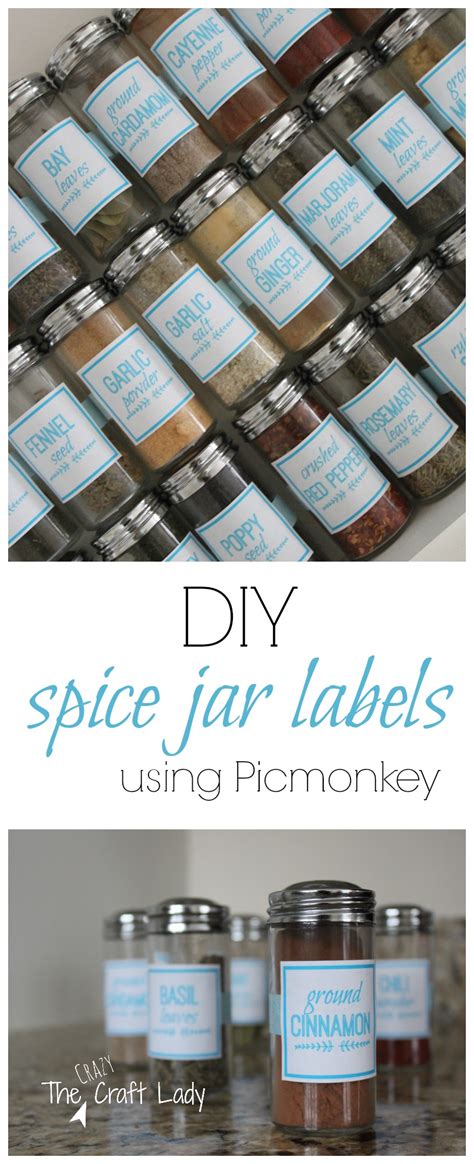 DIY Spice Jar Labels Using Picmonkey The Crazy Craft Lady