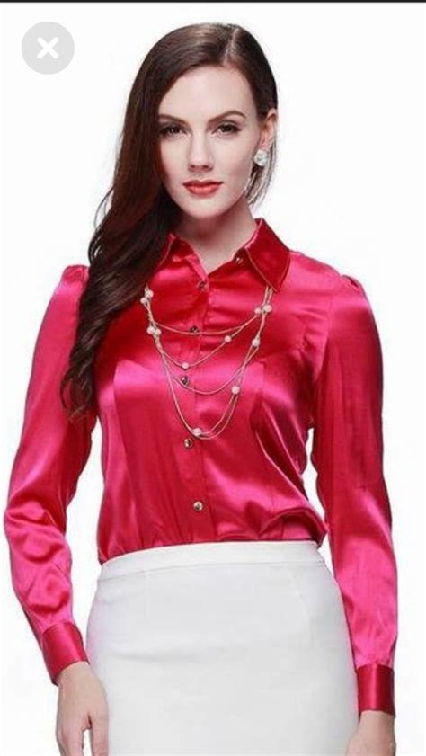 Pin By Bob Bhowani On Rot Red Satin Blouse Blouses For Women Satin