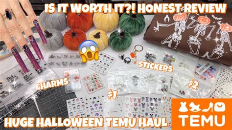 HUGE TEMU HALLOWEEN NAIL SUPPLY HAUL HONEST REVIEW TRYING AFFORDABLE