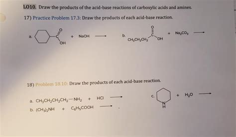 Solved L Draw The Products Of The Acid Base Reactions Of Chegg