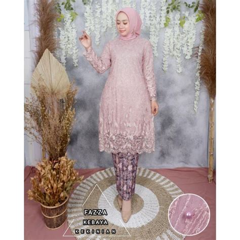 Jual TUNIK BROKAT TILE PREMIOUM TERBARU Modern Seragaman Pesta Kebaya