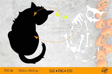 Black Cat Silhouette Svg Scary Cat Halloween Svg Bundle By Createya