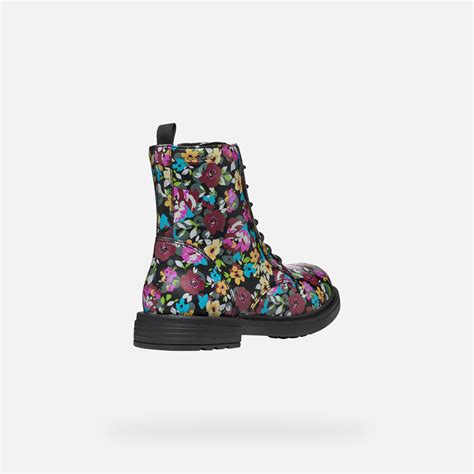 Geox® Eclair Girl Blackmulticolor Combat Boots Geox