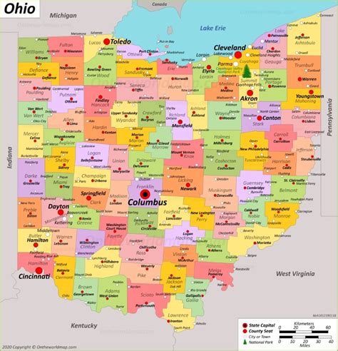 Ohio State Map | USA | Maps of Ohio (OH)