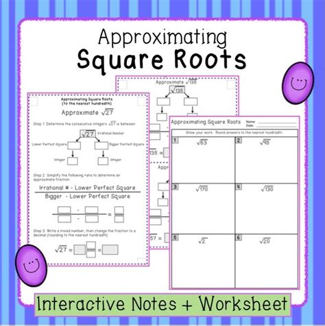 Estimating Non Perfect Square Roots Worksheet