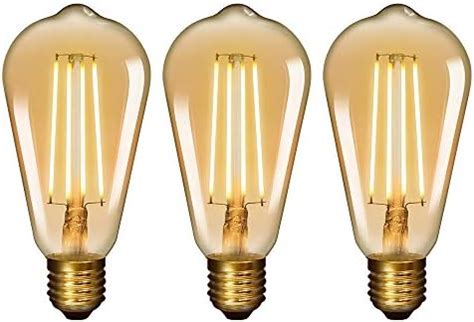 ENUOTEK Old Fashioned Edison ST64 E27 6W LED Long Filament Light Bulb