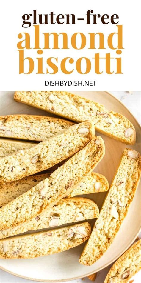 Gluten Free Almond Biscotti On A Plate With Text Overlay