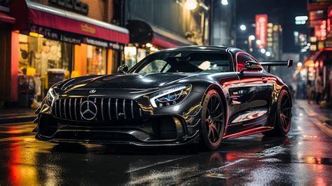 Premium Ai Image Black Mercedes Benz Cls Amg Showing The