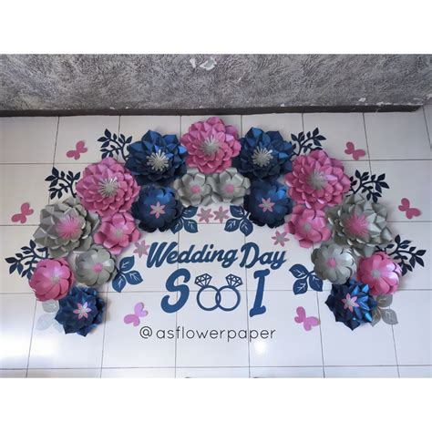 Jual Paper Flower Backdrop Lamaran Tunangan Wedding Khitan Tasyakuran