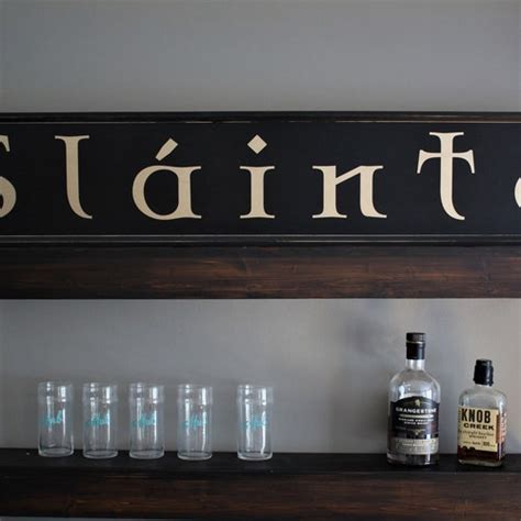 Slainte Hand Carved Reclaimed Wood Sign Irish Pub Gaelic Etsy