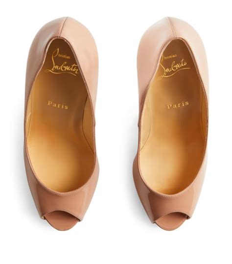 Womens Christian Louboutin Nude Patent Leather New Very Prive Pumps