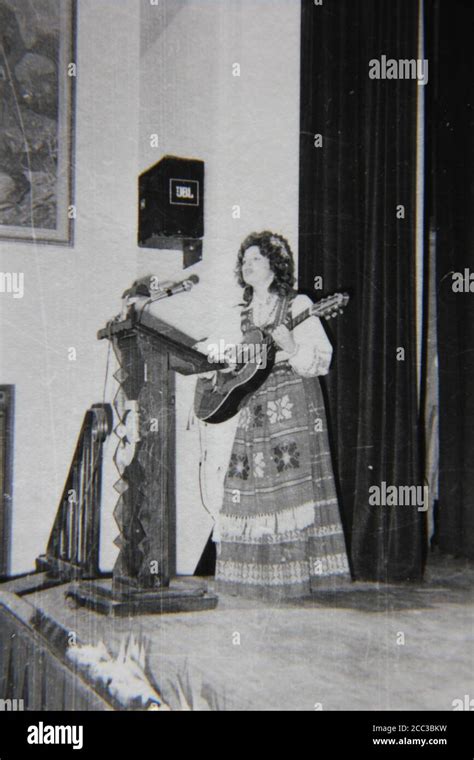 Fine 1970s Vintage Black And White Photography Of A Woman Playing A