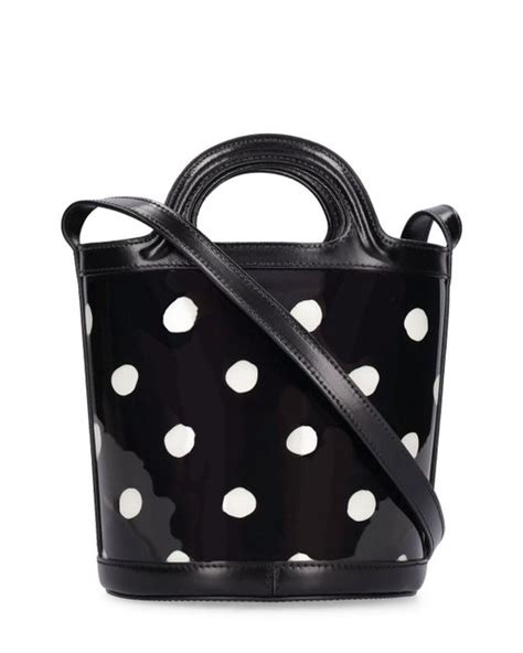 Marni Mini Tropicalia Leather Bucket Bag In Black Lyst