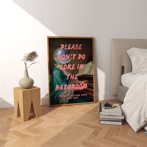 Please Don T Do Coke In The Bathroom Digital Print Disco Wall Art