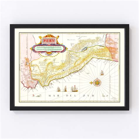 Vintage Map Of Peru By Ted S Vintage Art