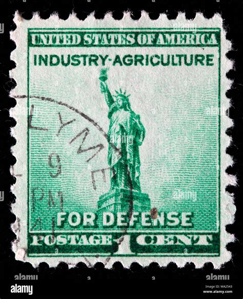 Statue Of Liberty For Defense Postage Stamp Usa Stock Photo