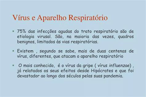 PPT Vírus e Aparelho Respiratório PowerPoint Presentation free