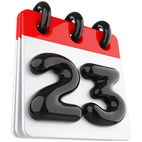 3d icon calendar number 23 36306465 PNG