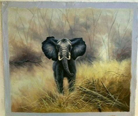 Original Oil Painting "African Elephant" Image Size 20" by 24 ...